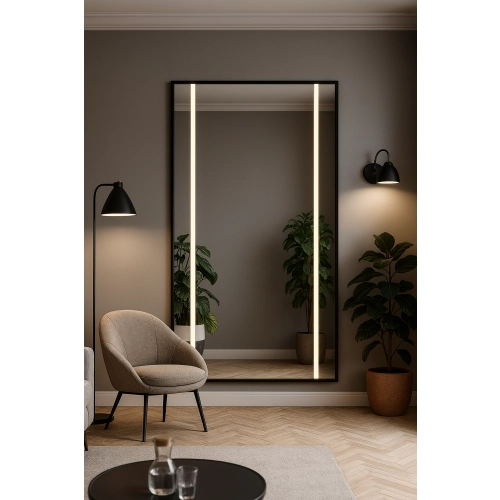 Lustro w czarnej ramie z podświetleniem- 1503 LED II - kolor ramy do wyboru
